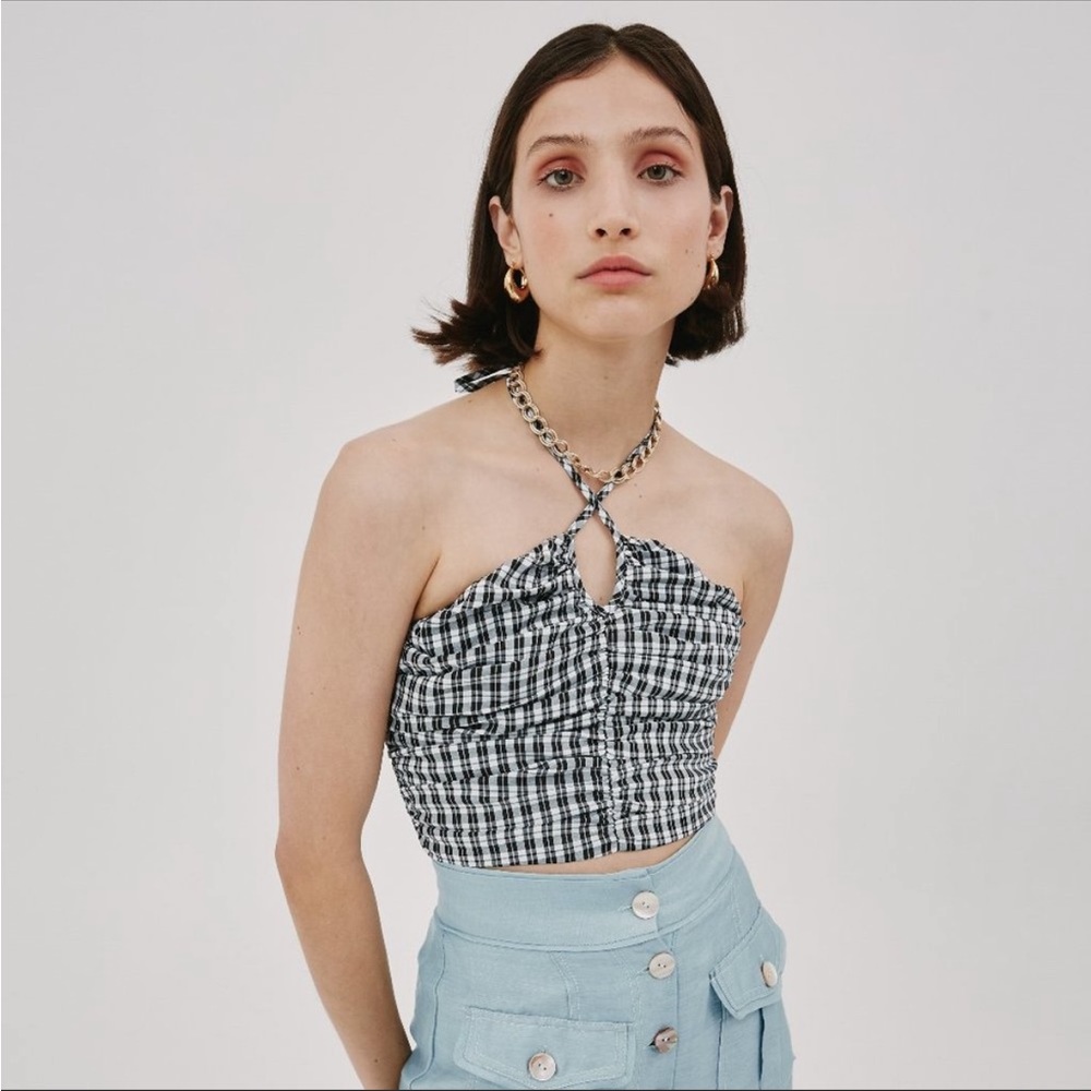 C/MEO Collective Rotate Black and White Crop top
